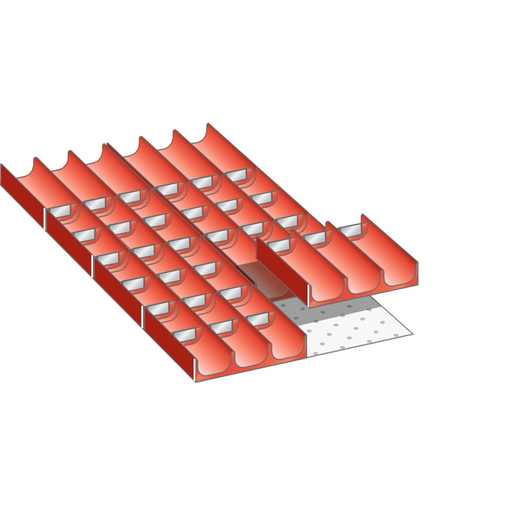 Illustration du produit: Jeu de godets LISTA 18x36E, (lxPxHF) 306x612x50 mm, 38 pièces