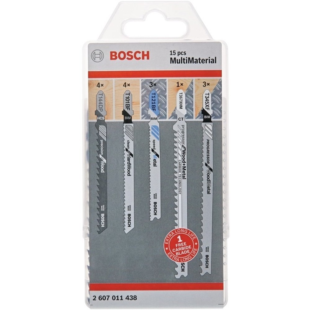 Illustration du produit: Jeu de lames de scies sauteuses JSB Multi-Material 15 pièces Multi-matériau BOSC