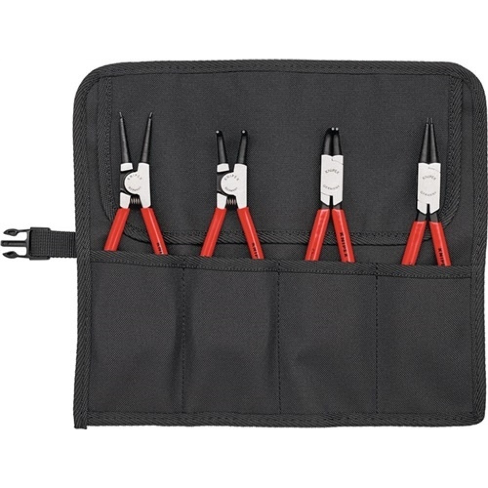 Illustration du produit: Jeu de pinces pour circlips 4 pièces dans étui enroulable 19-60 mm KNIPEX