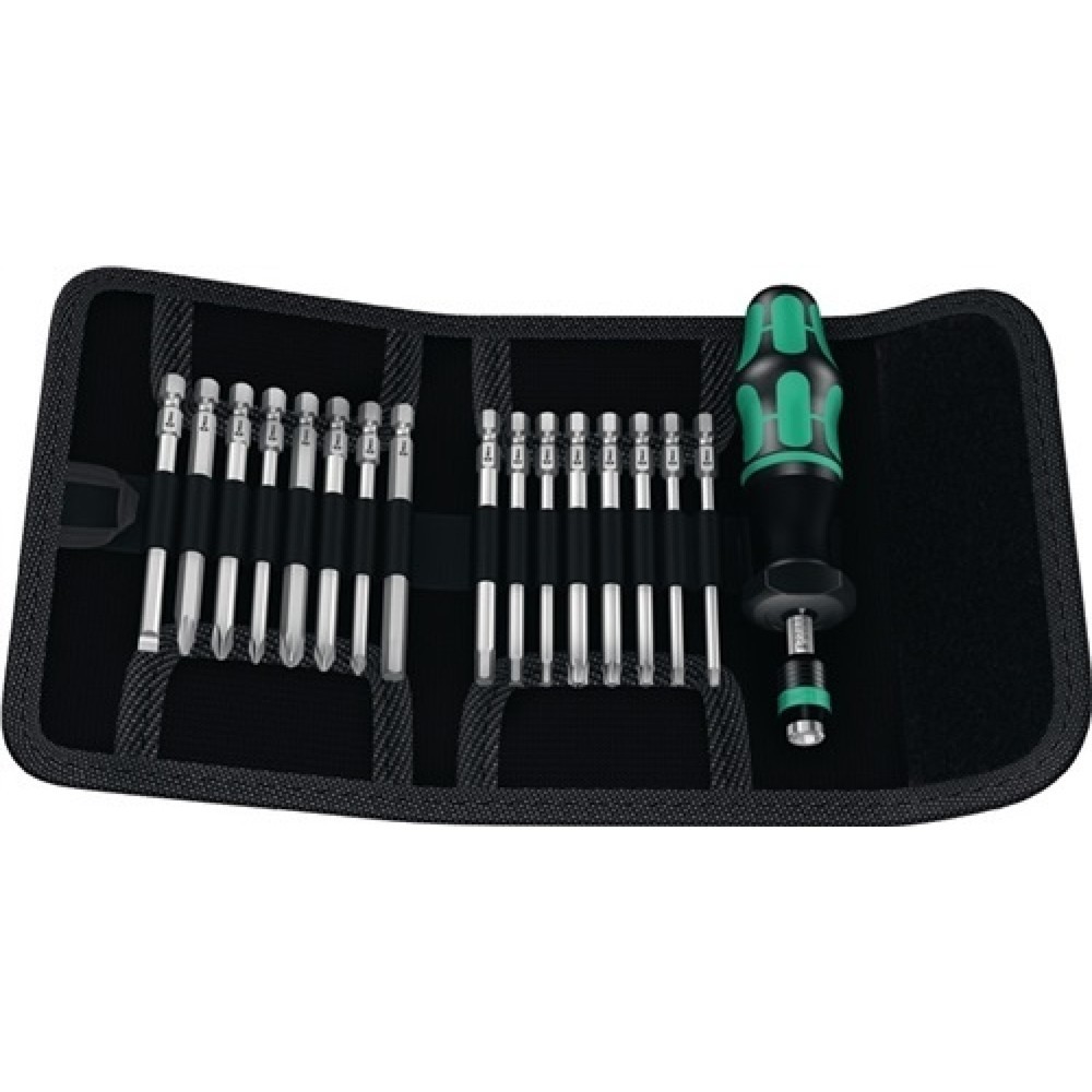 Illustration du produit: Jeu de tournevis dynamométriques KK 60 Torque 17 pièces 1,2-3 Nm réglable WERA