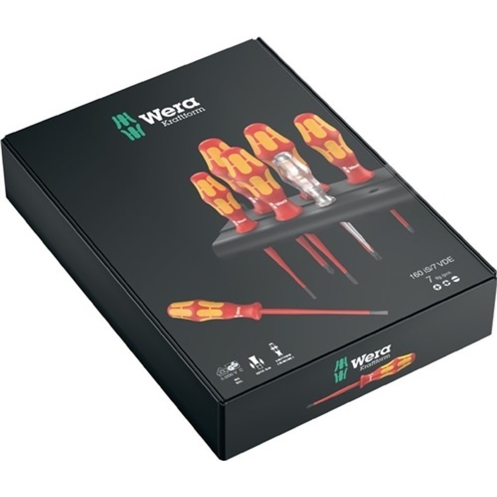 Illustration du produit: Jeu de tournevis 160 iS/7 7 pièces fente/PH/+-(SL/PZD) extra slim VDE WERA