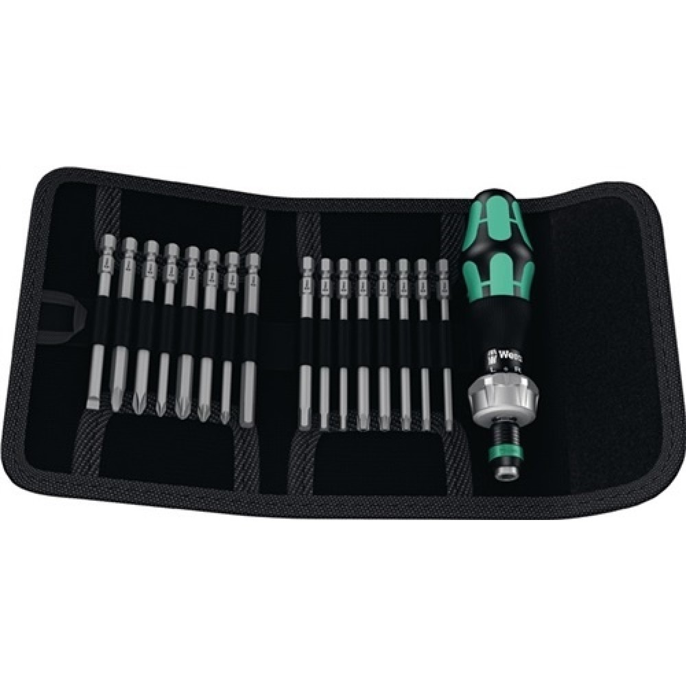 Illustration du produit: Jeu de tournevis KK 60 RA 17 pièces avec lames interchangeables pochette pliable