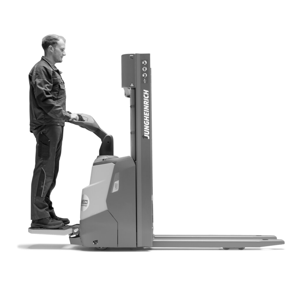 Produktabbildung Nr. 9: Jungheinrich Elektro-Hochhubwagen ERC 112i DZ mit Standplattform, Dreifach-Teleskop-Hubgerüst, Hubhöhe 4.300 mm, Tragfähigkeit 1.200 kg, Proportionalhydraulik, CH