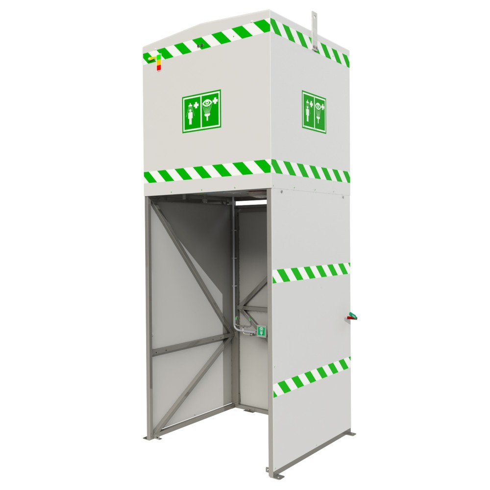 Produktabbildung: Justrite® Körper-/Augendusche-Kombination J14K1500 Hughes, ummantelt u. isoliert, 1.500-Liter-Tank