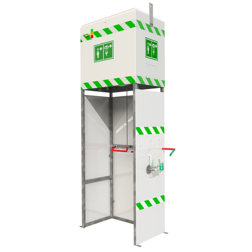 Produktabbildung: Justrite® Körper-/Augendusche-Kombination J14K350 Hughes, ummantelt u. isoliert, 350-Liter-Tank
