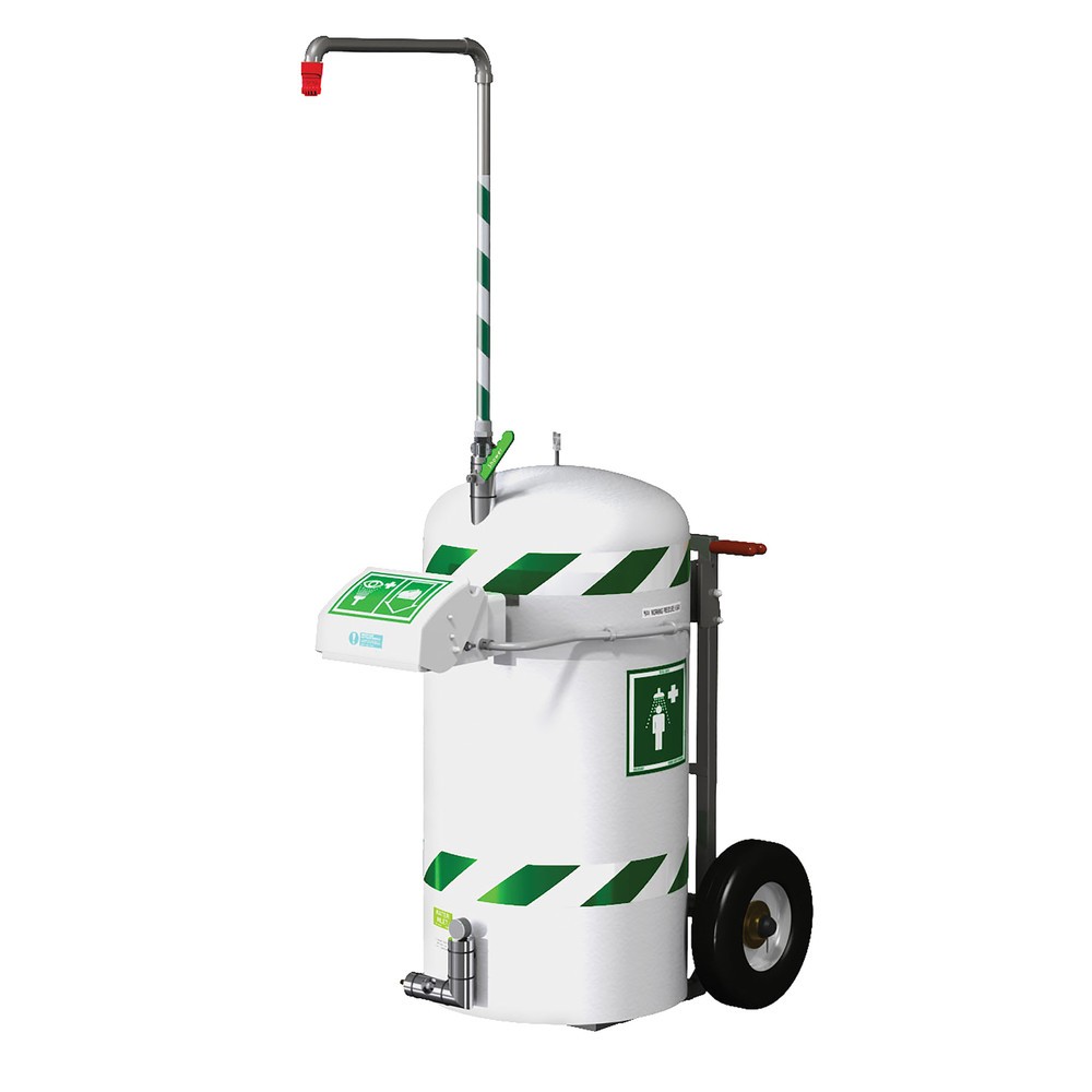 Produktabbildung: Justrite® Mobile Körper-/Augendusche-Kombination J40K45G Hughes, Wärmeisolierung, 114-Liter-Tank