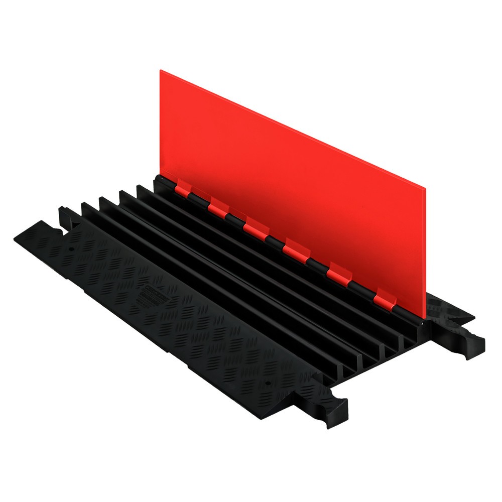 Illustration du produit: Justrite® Passage pour câbles Guard Dog®, élément de base, 5 canaux, Lxl 910 x 500 mm, noir/orange