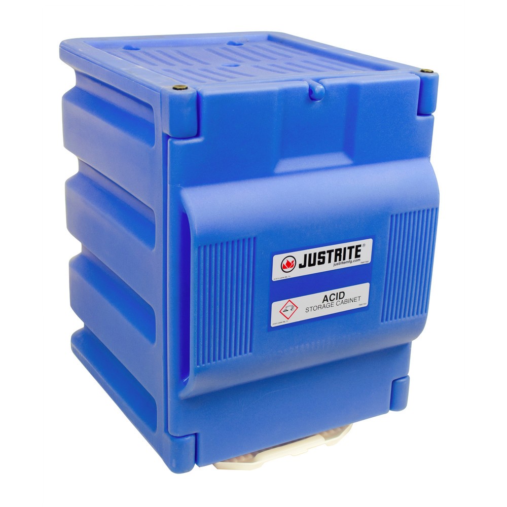 Produktabbildung: Justrite® PE-Aufsatz-Sicherheitsschrank für korrosive Chemikalien, HxBxT 500 x 360 x 440 mm, manuell schliessend