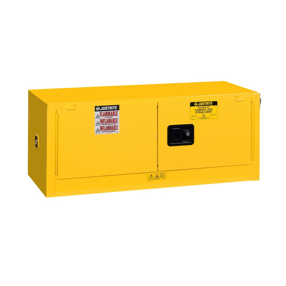 Produktabbildung Nr. 1: Justrite® Sicherheitsschrank Piggyback Sure-Grip® FM, HxBxT 460 x 1.090 x 460 mm, ohne Fachboden, selbstschliessend