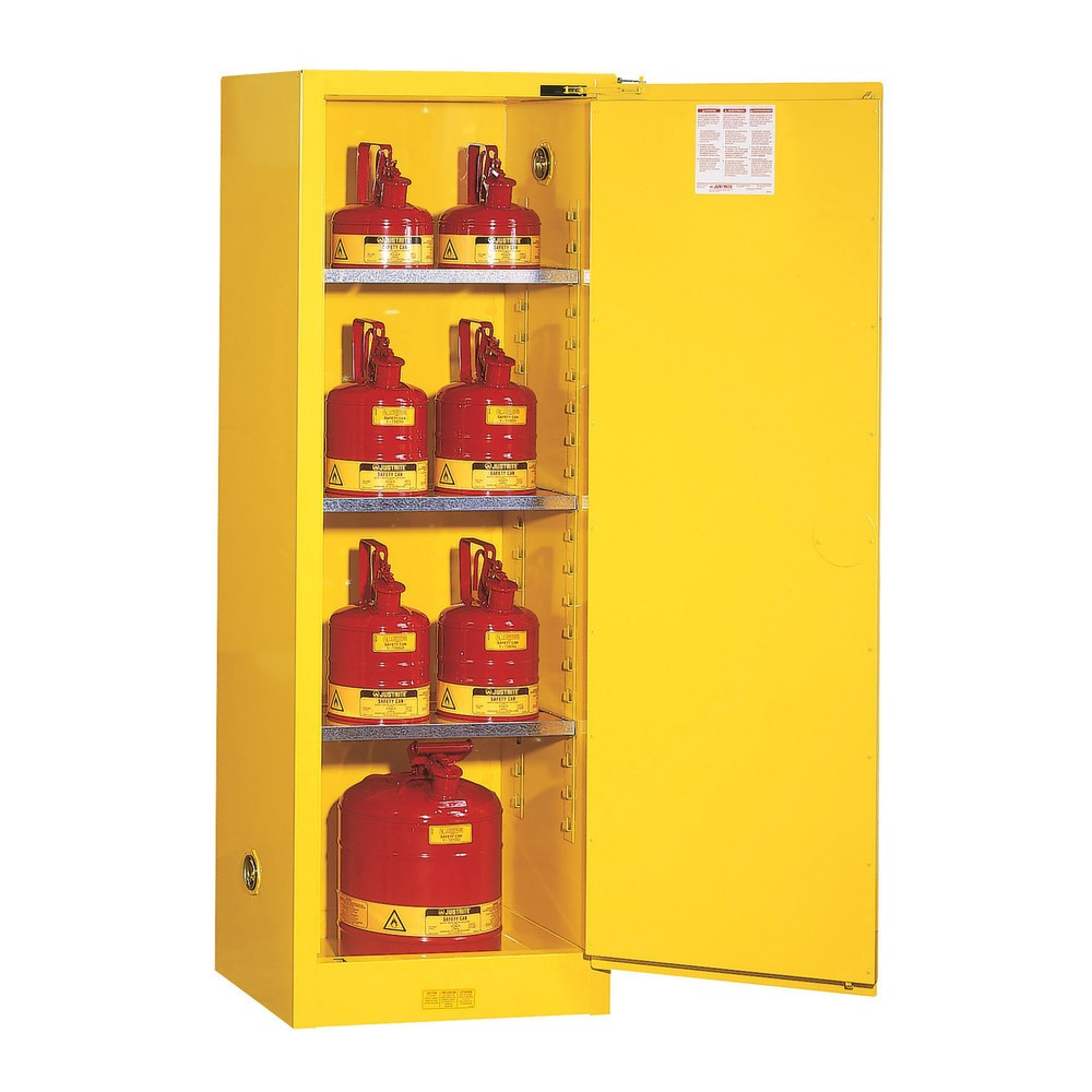 Produktabbildung Nr. 2: Justrite® Sicherheitsschrank Slimline Sure-Grip® FM, HxBxT 1.650 x 590 x 460 mm, 3 Fachböden, selbstschliessend