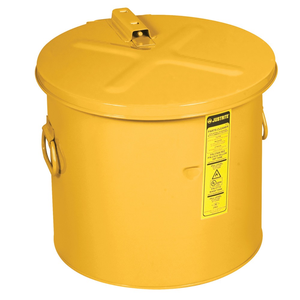 Produktabbildung: Justrite® Wasch- und Tauchbehälter, gelb, 30 Liter