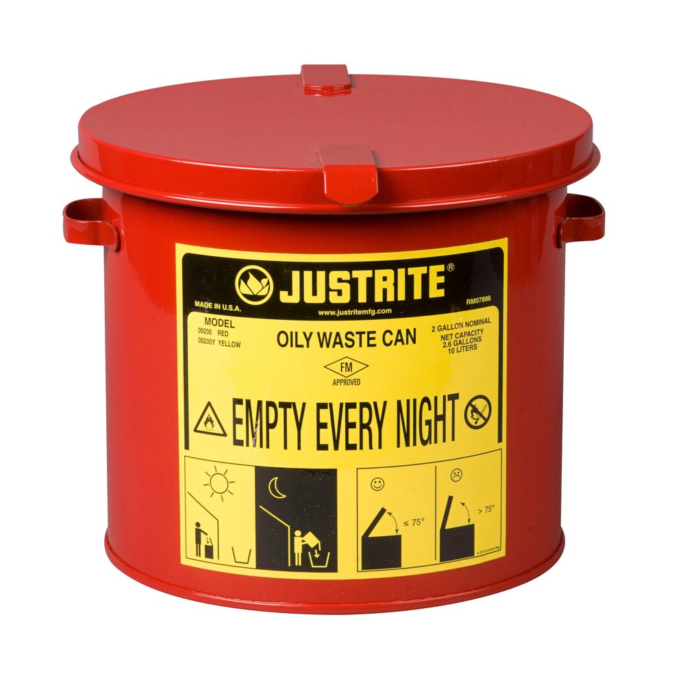 Produktabbildung Nr. 1: Justrite® Werkbank-Sammelbehälter, manuell, rot, 8 Liter