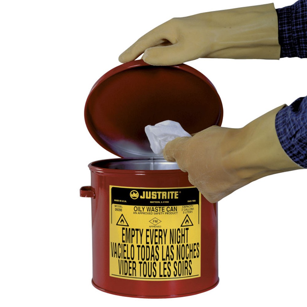 Produktabbildung Nr. 2: Justrite® Werkbank-Sammelbehälter, manuell, rot, 8 Liter