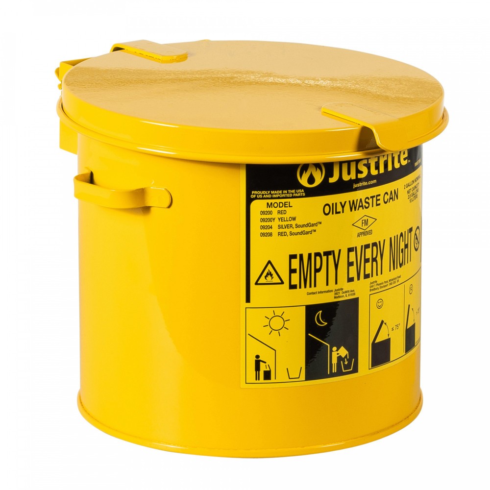 Produktabbildung Nr. 1: Justrite® Werkbank-Sammelbehälter, manuell, gelb, 8 Liter