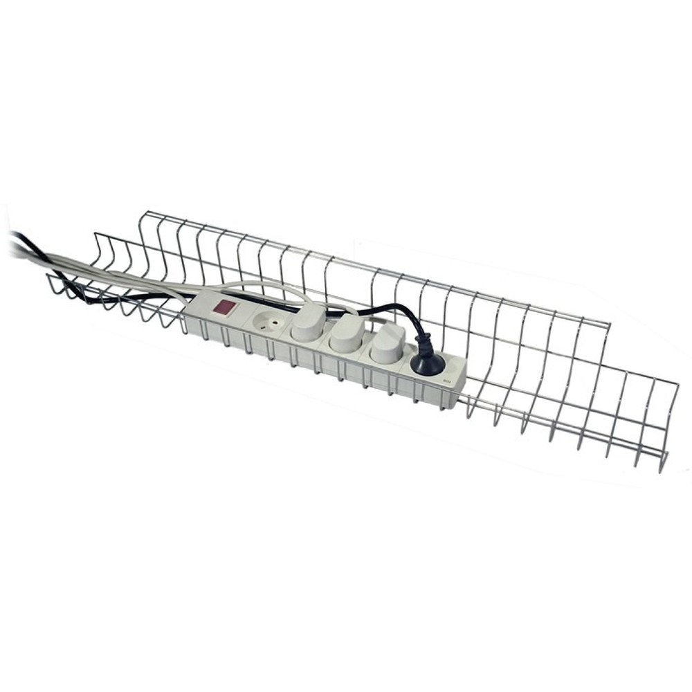 Produktabbildung: Kabelkorb, passend für Schreibtisch, B790xT100xH80-85mm silber