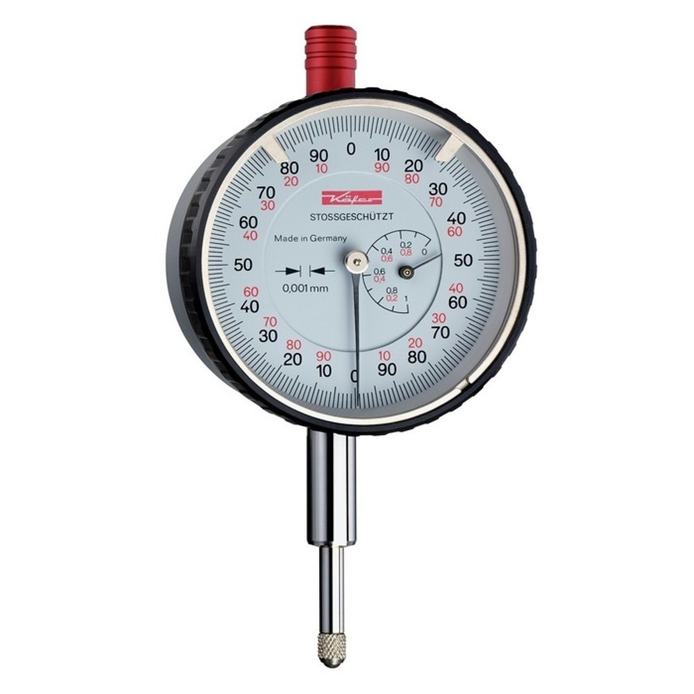 Produktabbildung: KÄFER Messuhr FM1000/5 S, mit Stossschutz, 5 mm Ablesung 0,001 mm