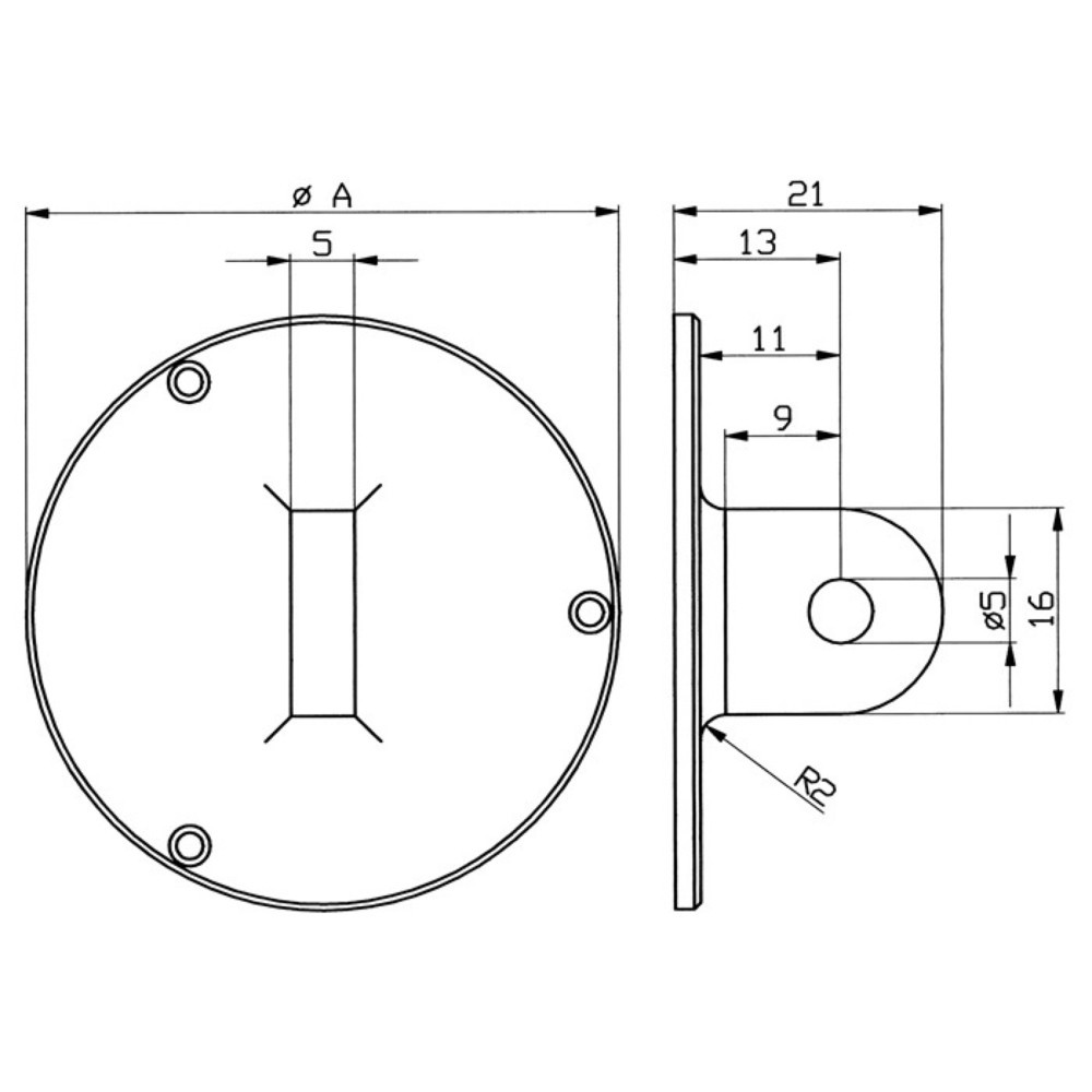 Produktabbildung: KÄFER Ösenrückwand, für Aussenring-Ø 58 mm, passend zu Messuhren