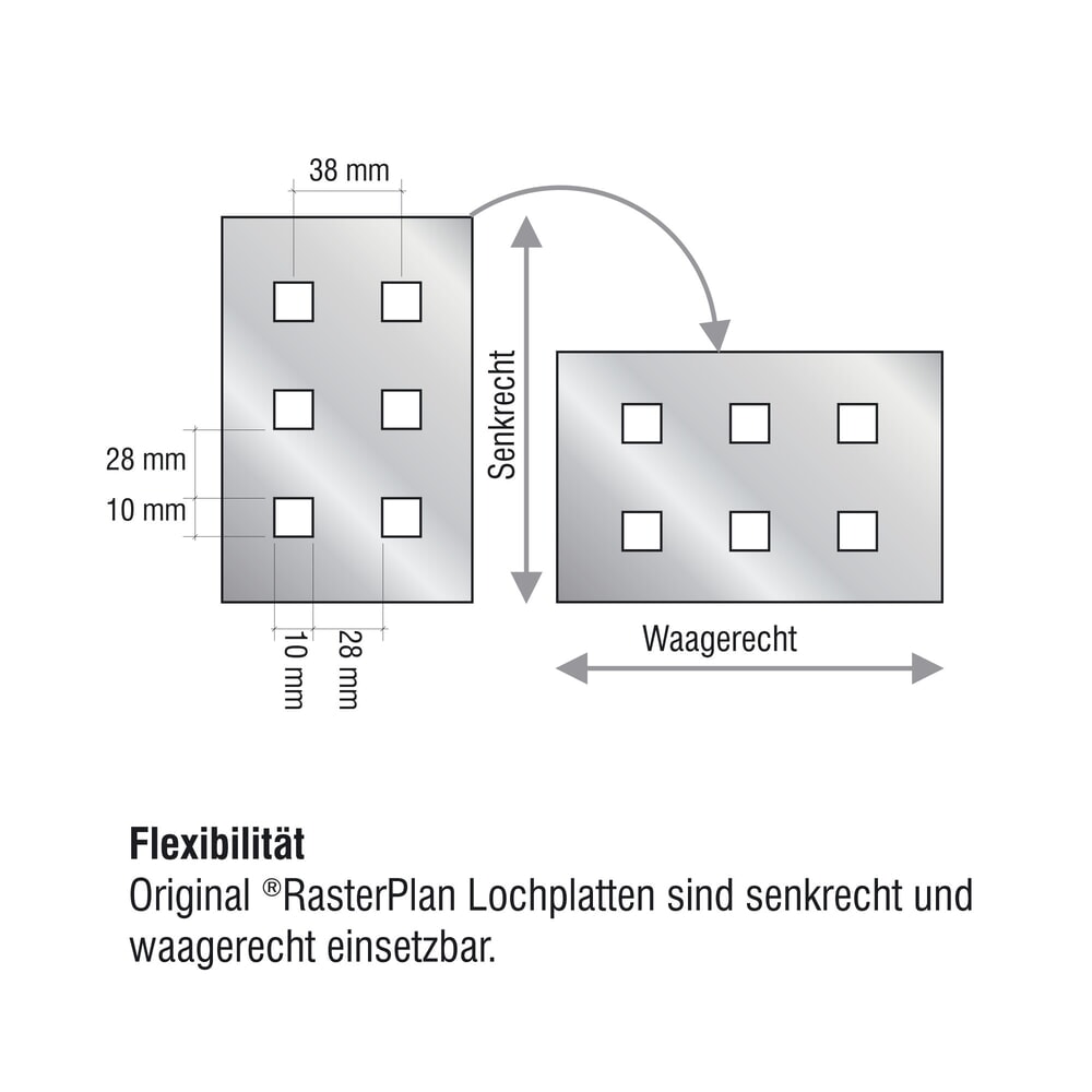 Produktabbildung Nr. 5: Kappes RasterPlan Lochplatte, HxB 450 x 500 mm, reinweiss