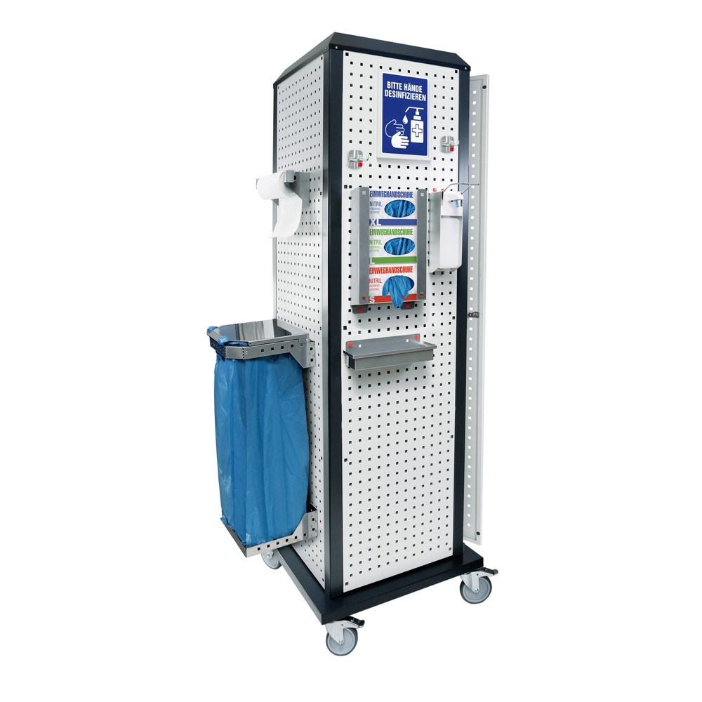 Illustration du produit: Kappes RasterPlan® Station d’hygiène, mobile, avec porte et tablette, HxlxP 2 175 x 700 x 700 mm, modèle 1