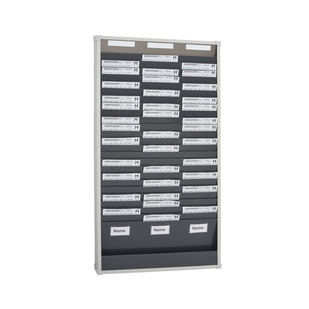 Produktabbildung: EICHNER Karten-Sortiertafel, 3 Reihen je 25 Fächer, HxB 1.350 x 720 mm