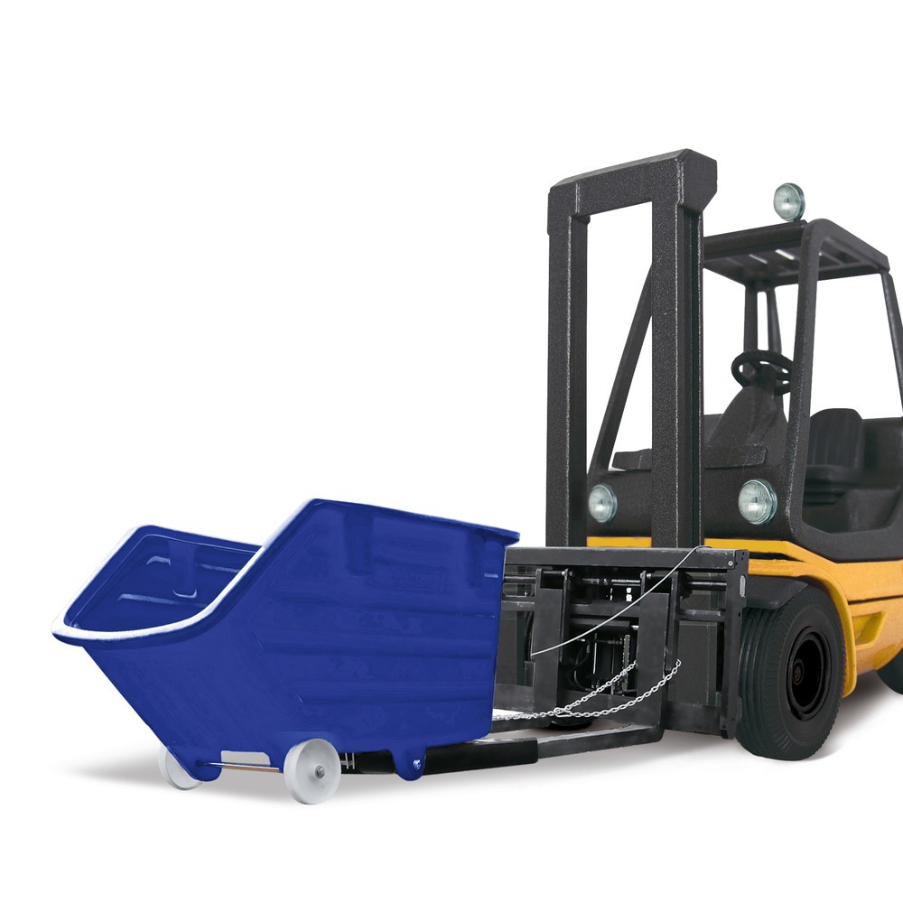 Produktabbildung Nr. 3: Kingspan® Kippbehälter aus PE mit Rollen, Kippmechanismus, Gabeltaschen, Volumen 0,75 m³