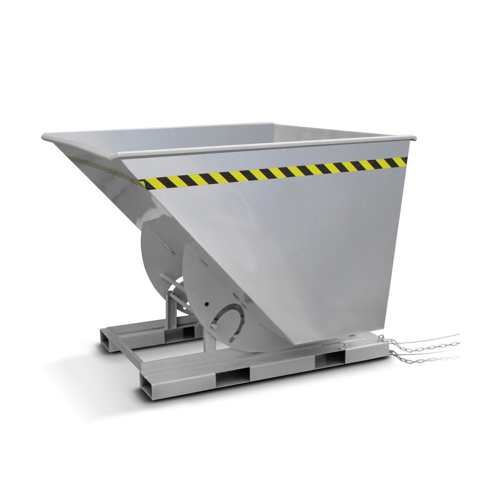Produktabbildung: Eichinger® Kippbehälter mit Abrollmechanik, hohe Bauhöhe, verzinkt, 500 l