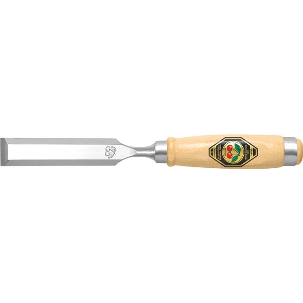 Produktabbildung: KIRSCHEN Stechbeitel Schneiden-B.18mm m.2 Stahlzw.Weissbuchenh.Ulmer Form