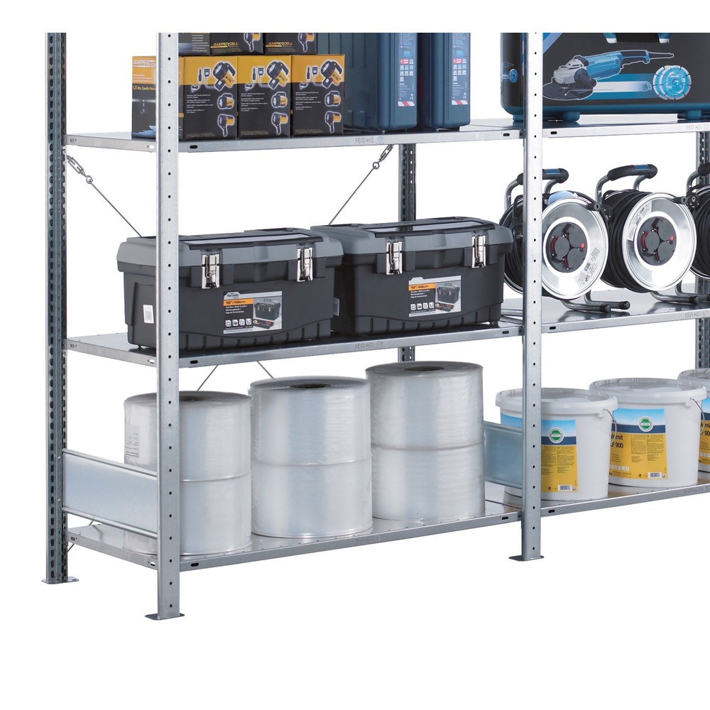 Produktabbildung Nr. 3: SCHULTE Rayonnage à tablettes galvanisé en kit complet, avec 15 tablettes en tôle d’acier, charge par tablette 150 kg, HxlxP 2 000 x 3 072 x 536 mm