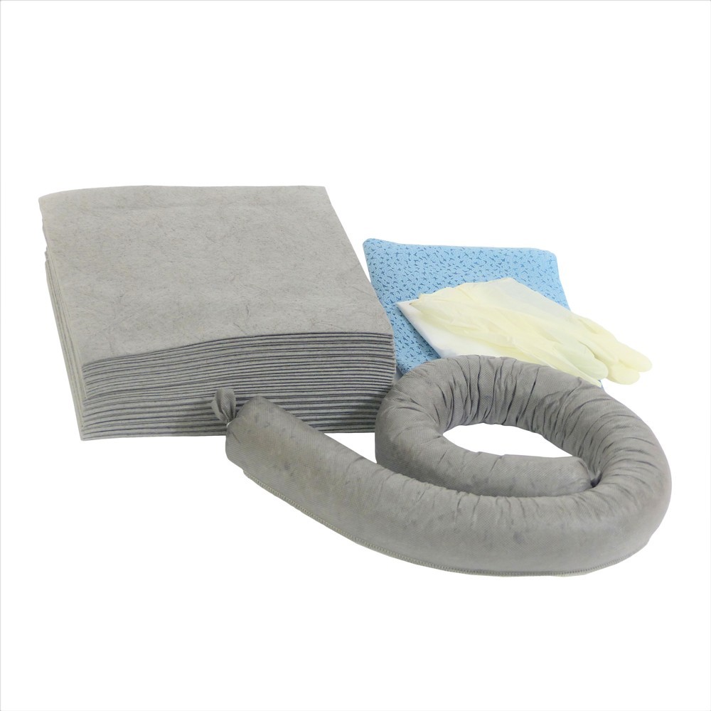 Produktabbildung Nr. 2: Kit d'urgence dans un sac en PVC, universel, capacité d'absorption 20 l, gris