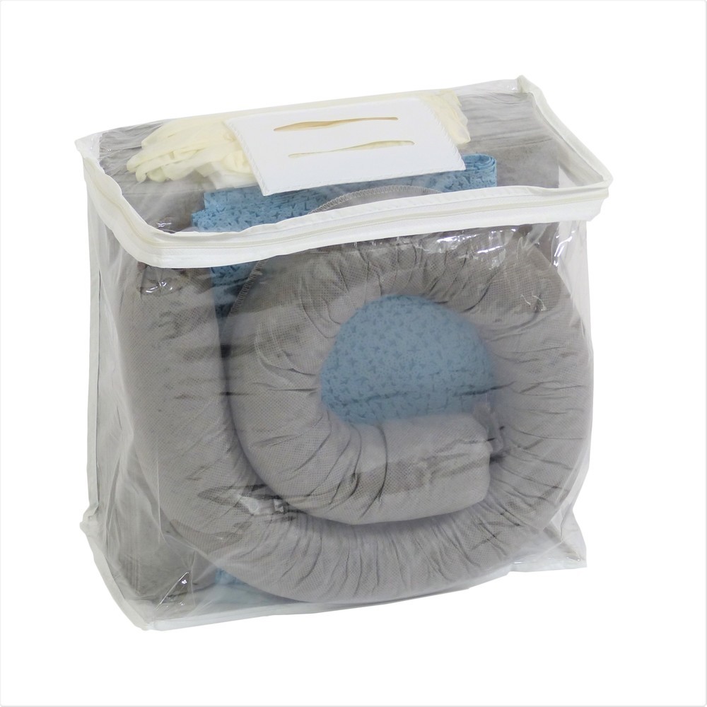 Produktabbildung Nr. 1: Kit d'urgence dans un sac en PVC, universel, capacité d'absorption 20 l, gris