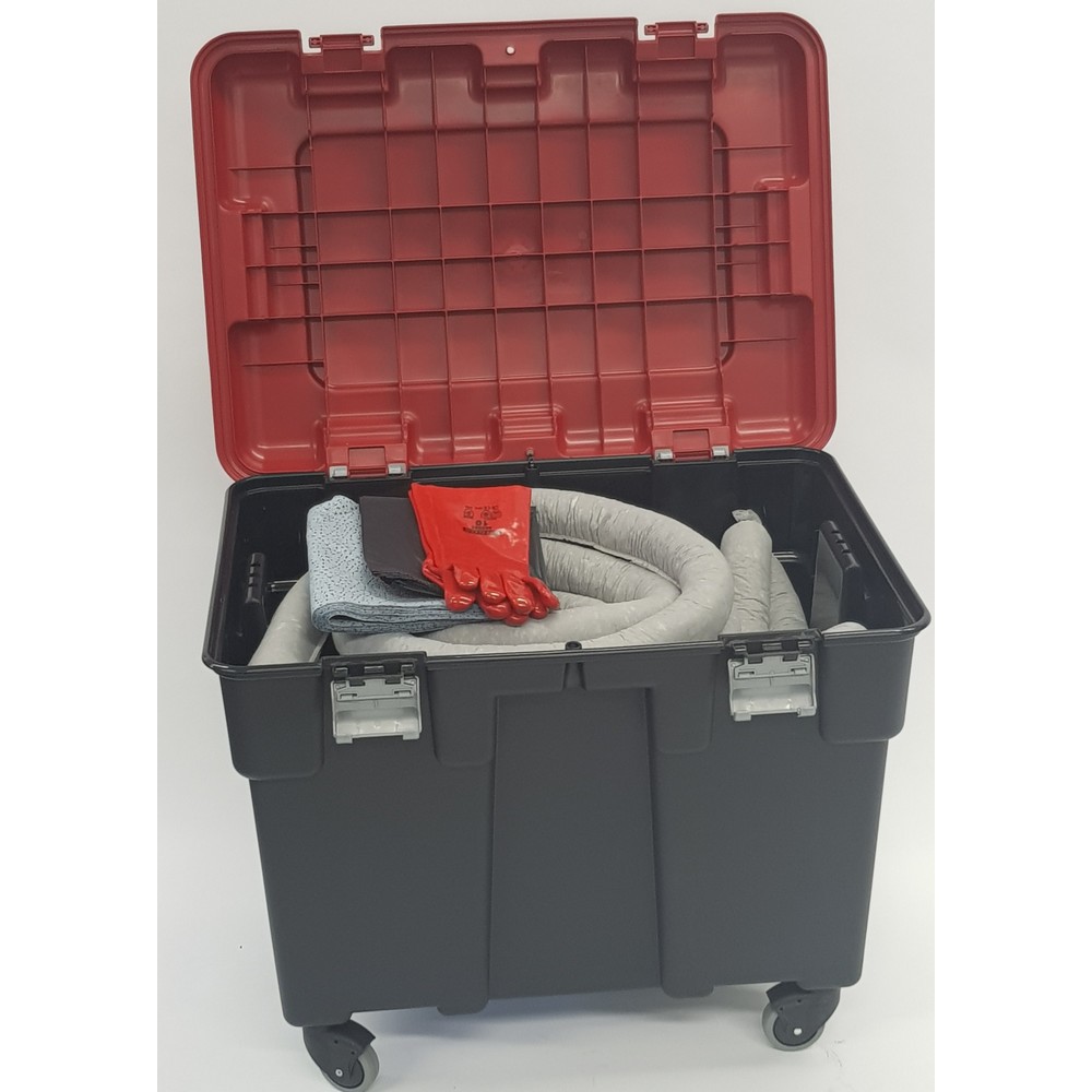 Illustration du produit: Kit d’urgence Universel, benne à roulettes, contenance 150 l, grise