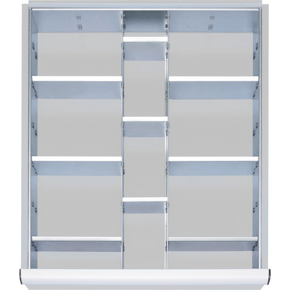 Illustration du produit: Kit de compartimentage de tiroir Steinbock®, pour dimensions de tiroir l x P 490 x 560 mm avec hauteur de façade 120-150 mm, 2x 9 cloisons de séparation