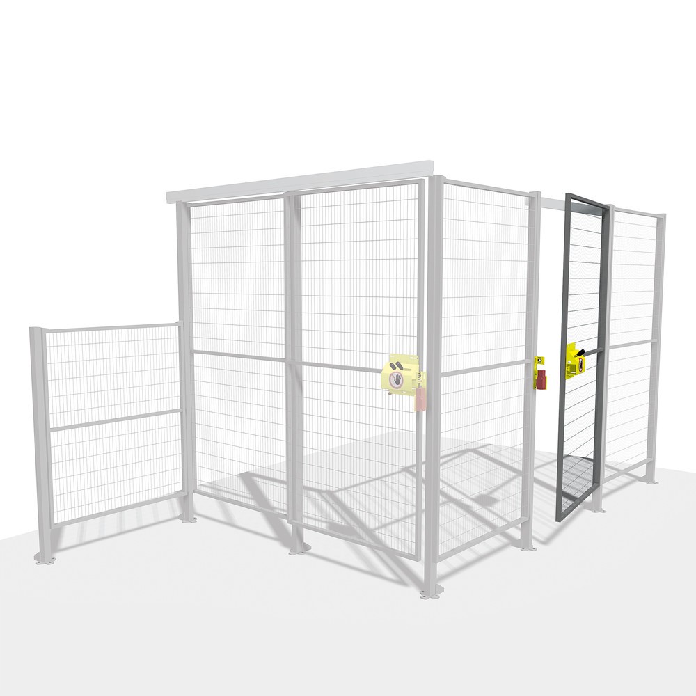 Illustration du produit: Kit de porte TROAX® SMART FIX avec serrure à cylindre, porte coulissante