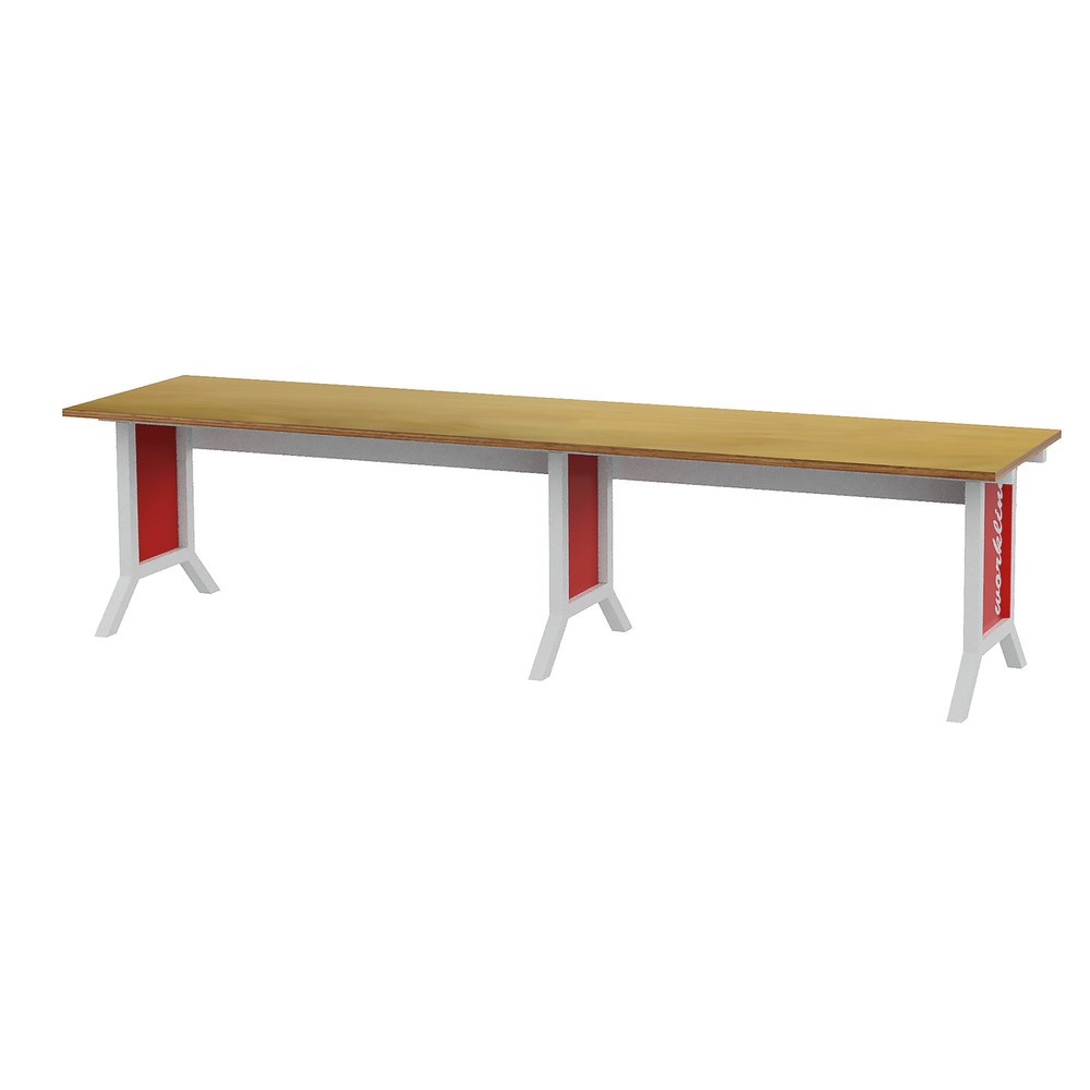 Illustration du produit: Kit de système de poste de travail, 2 pièces, réglage de la hauteur par manivelle Bedrunka+Hirth, rouge signalisation