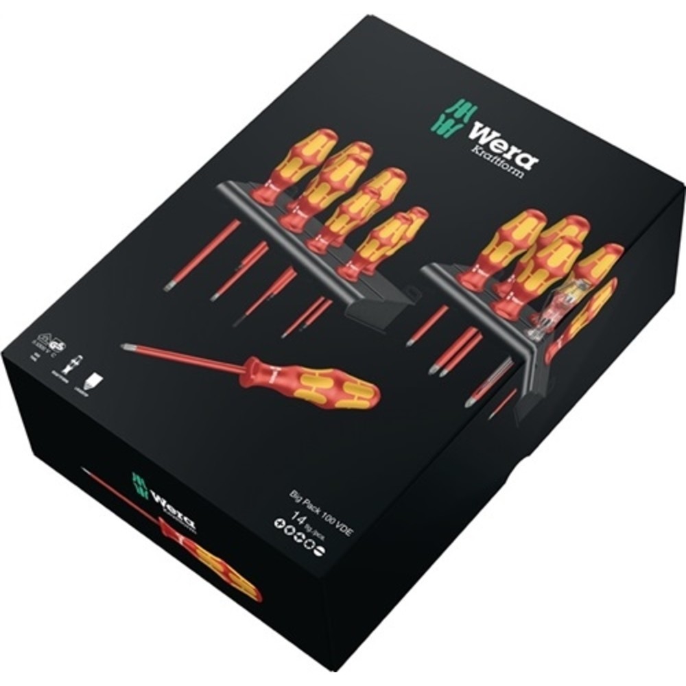 Produktabbildung Nr. 2: Jeu de tournevis Kraftform Big Pack 100 VDE 16 pièces fente/PH/PZD/TX/+-(SL/PZD)