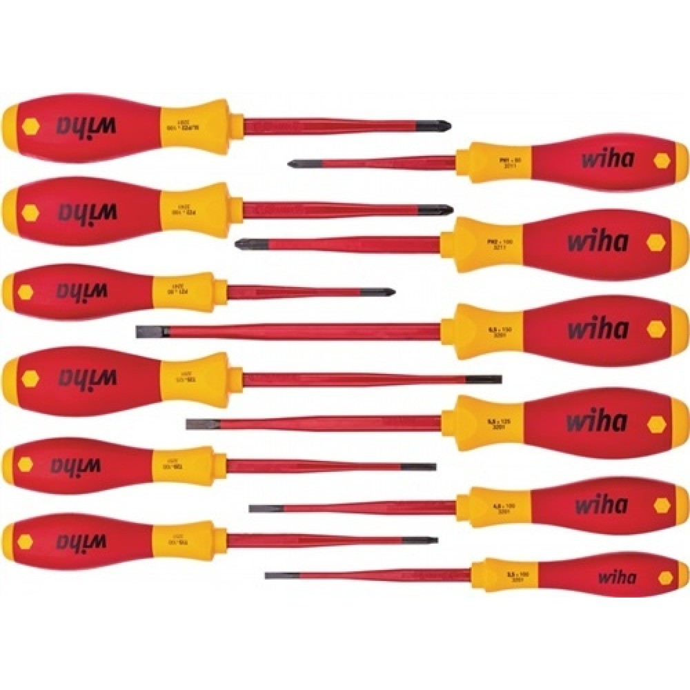 Illustration du produit: Jeu de tournevis 3201 K12 12 pièces fente/PH/PZD/TX/(+/- SL/PZD) slim fix VDE WI