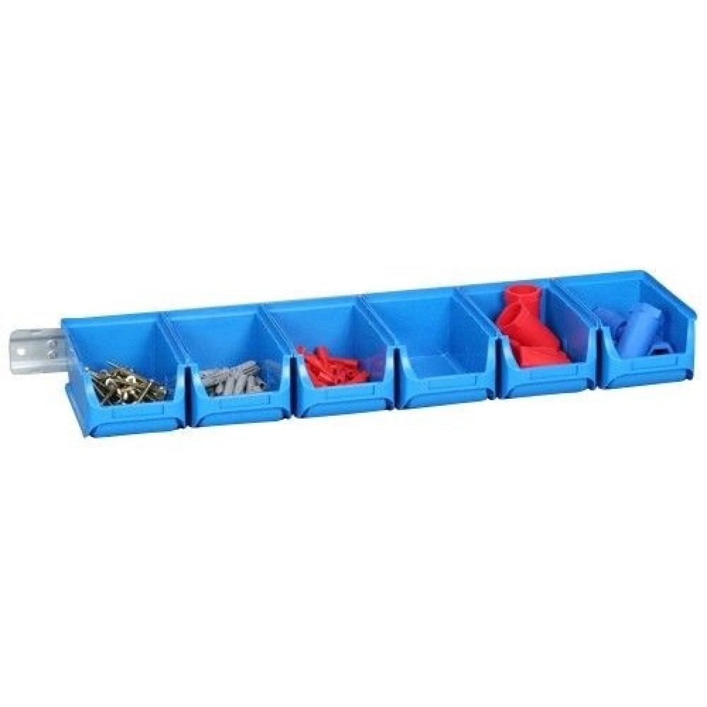 Produktabbildung Nr. 2: Kit de bacs à bec avec rails de maintien, 10 bacs bleus taille 2