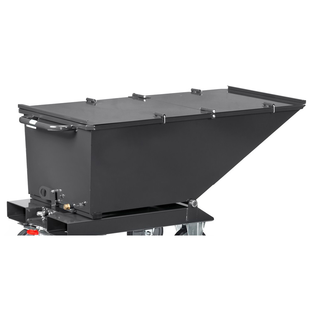 Produktabbildung Nr. 1: Klappbarer Deckel für fetra® Muldenkipper, mit Rollen, anthrazitgrau, 0,25 m³