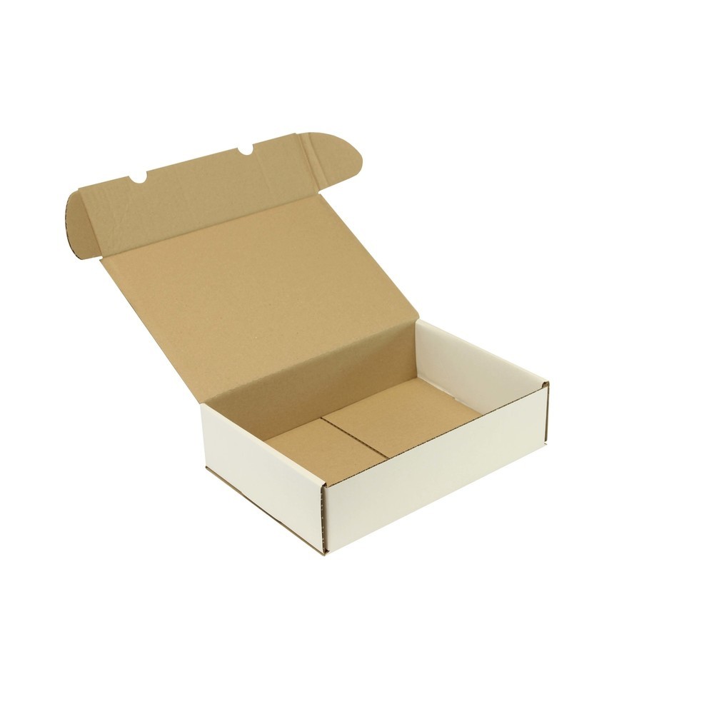 Produktabbildung: Klappschachtel, 1-wellig, HxBxT 77 x 300 x 215 mm, weiss, für DIN A4, 50 Stk/VE