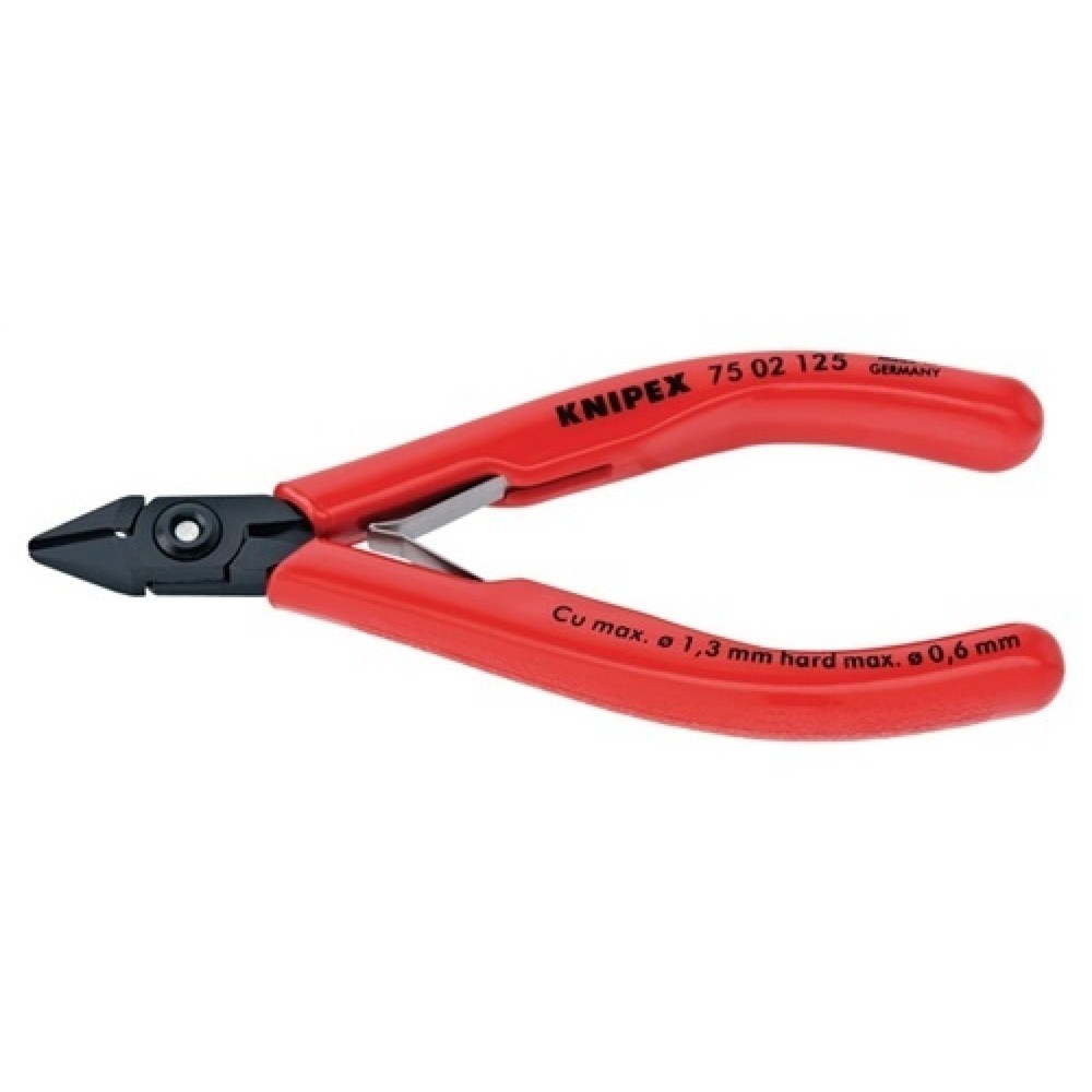 Produktabbildung: Elektron.Seitenschneider L.125mm m.Facette KNIPEX m.Klemme u. Ku.-Hüllen