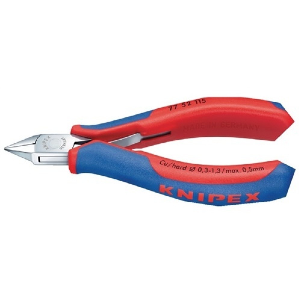 Produktabbildung: Elektronikseitenschneider DIN ISO 9654 L.115mm spitz/flach m.kl.Facette Knipex