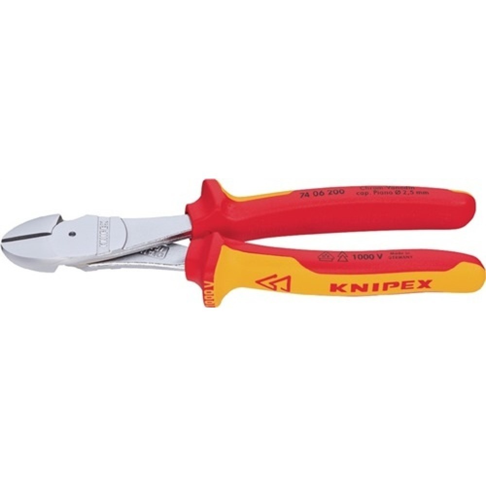 Produktabbildung: Kraftseitenschneider DIN ISO 5749 L.200mm VDE Form 0 tauchisol.KNIPEX
