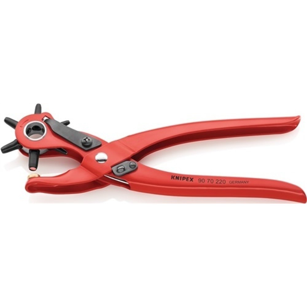 Produktabbildung: Revolverlochzange Gesamt-L.220mm Öffnungsfeder rot pulverbesch.