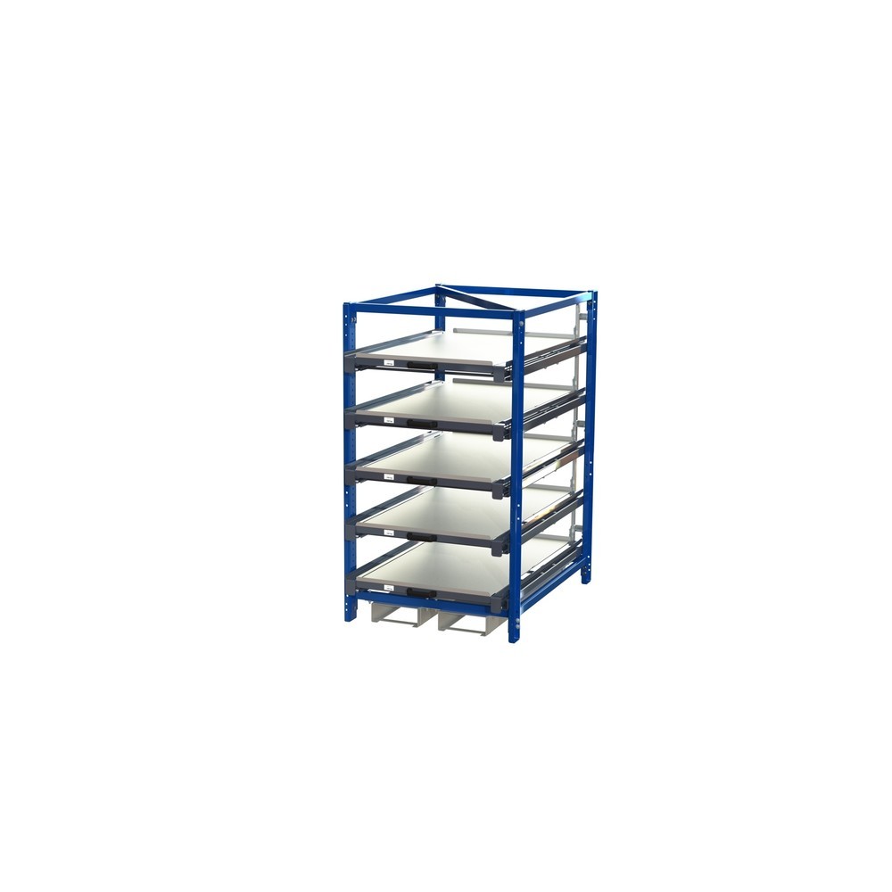 Produktabbildung Nr. 1: Kompakt-Auszugsregal mit 5 Schubfächern, Fachlast 150 kg, Höhe 1.700 mm, mit Einfahrtaschen