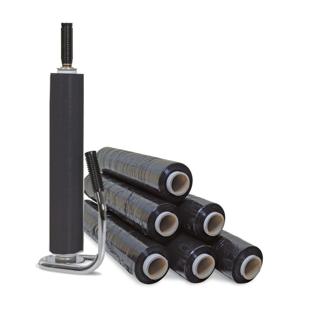 Illustration du produit: Komplett-Set Profi-Stretchfolien, inkl. 6 Rollen, 300 m/Rolle, schwarz