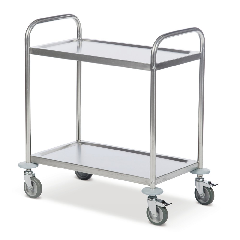 Illustration du produit: Kongamek Chariot de service en acier inoxydable BASIC, 2 tablettes de 685 x 380 mm