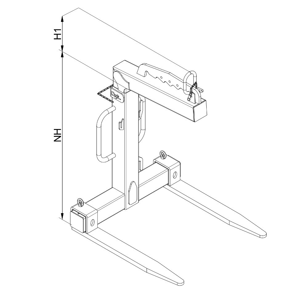 Produktabbildung Nr. 2: Eichinger® Krangabel mit manuellem Gewichtsausgleich, Zinken aus Vollmetall, TK 1.000 kg