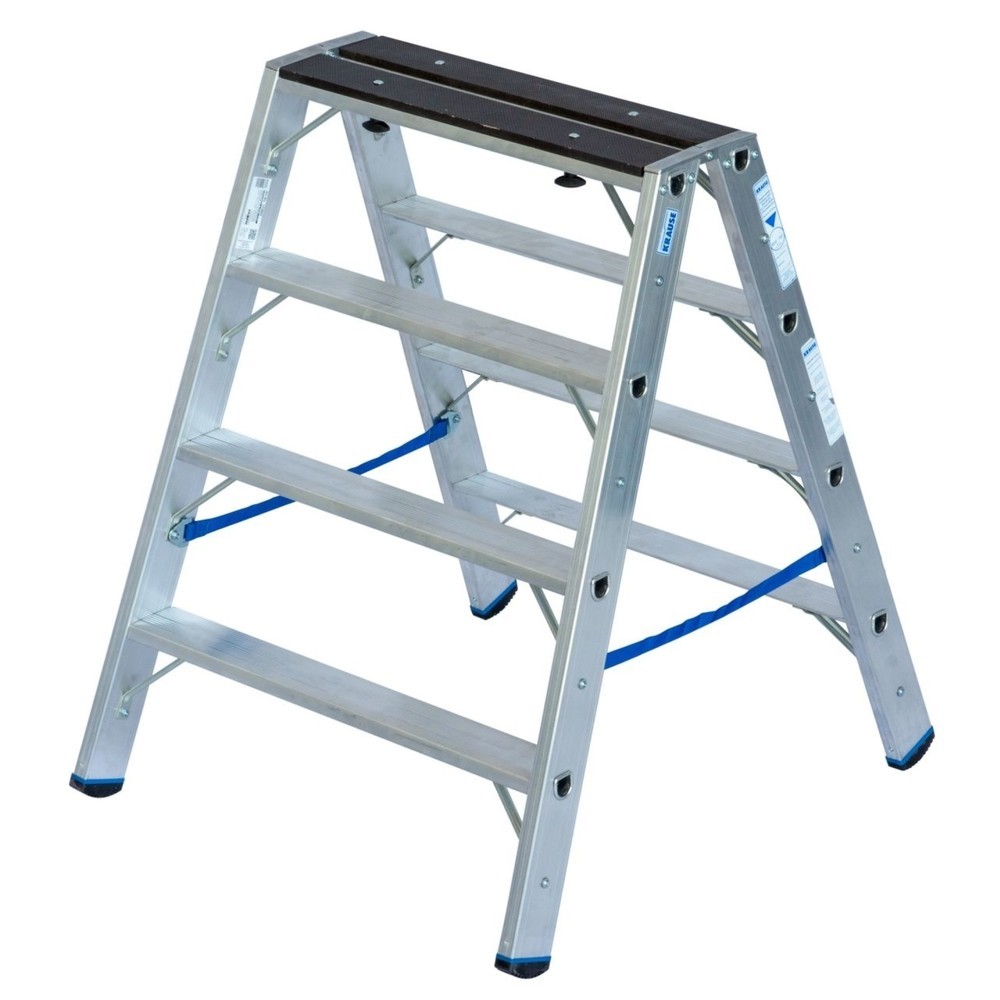 Illustration du produit: KRAUSE® Escabeau double à marches STABILO avec support en bois 2x4 marches