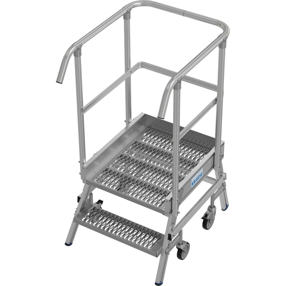 Produktabbildung: KRAUSE® STABILO fahrbare Podestleiter, einseitig begehbar, Profilrost R13, 2 Stufen