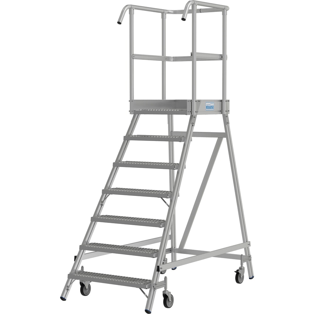 Produktabbildung Nr. 2: KRAUSE® STABILO fahrbare Podestleiter, einseitig begehbar, Profilrost R13, 7 Stufen